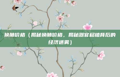 换肺价格（揭秘换肺价格，揭秘器官移植背后的经济迷雾）