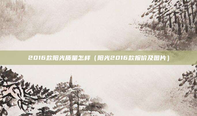 2016款阳光质量怎样（阳光2016款报价及图片）