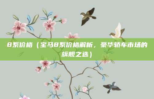 8系价格（宝马8系价格解析，豪华轿车市场的旗舰之选）
