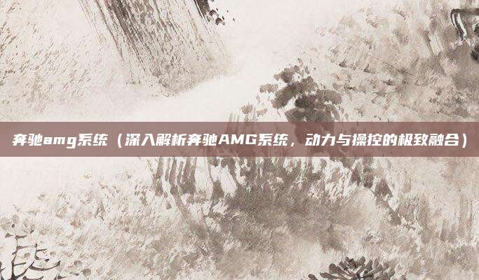奔驰amg系统（深入解析奔驰AMG系统，动力与操控的极致融合）