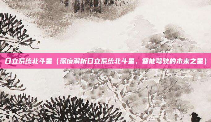 日立系统北斗星（深度解析日立系统北斗星，智能驾驶的未来之星）