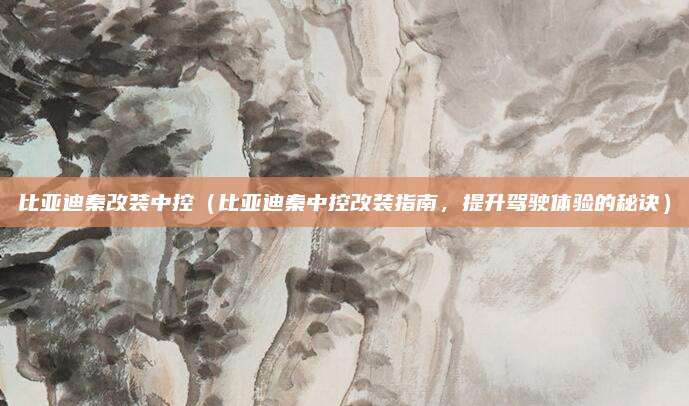 比亚迪秦改装中控（比亚迪秦中控改装指南，提升驾驶体验的秘诀）