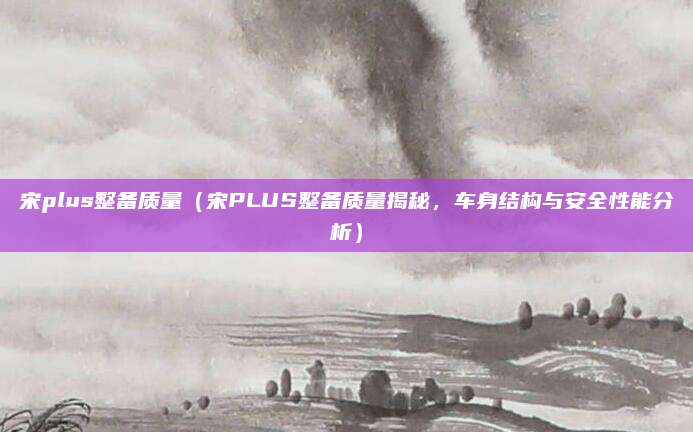 宋plus整备质量（宋PLUS整备质量揭秘，车身结构与安全性能分析）