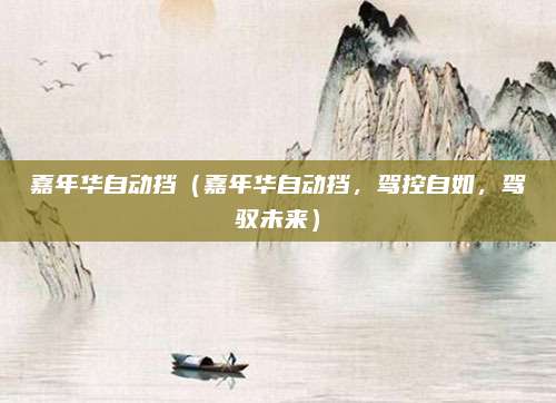 嘉年华自动挡（嘉年华自动挡，驾控自如，驾驭未来）