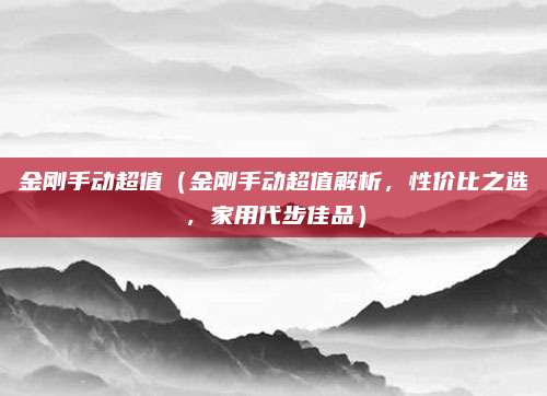 金刚手动超值（金刚手动超值解析，性价比之选，家用代步佳品）