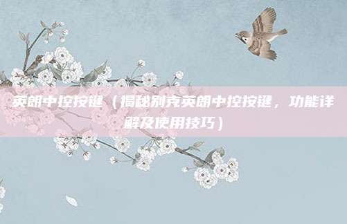 英朗中控按键（揭秘别克英朗中控按键，功能详解及使用技巧）