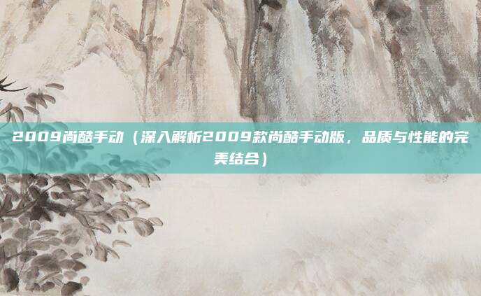 2009尚酷手动（深入解析2009款尚酷手动版，品质与性能的完美结合）