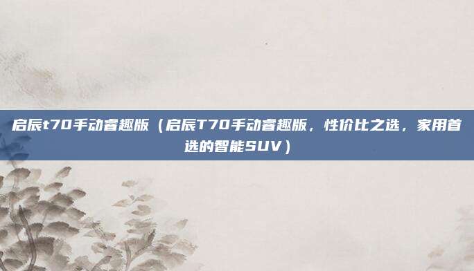 启辰t70手动睿趣版（启辰T70手动睿趣版，性价比之选，家用首选的智能SUV）