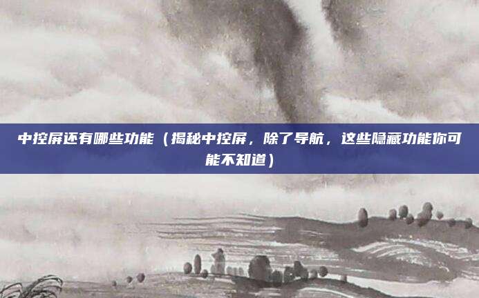 中控屏还有哪些功能（揭秘中控屏，除了导航，这些隐藏功能你可能不知道）