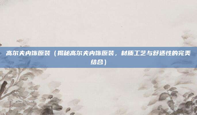 高尔夫内饰原装（揭秘高尔夫内饰原装，材质工艺与舒适性的完美结合）