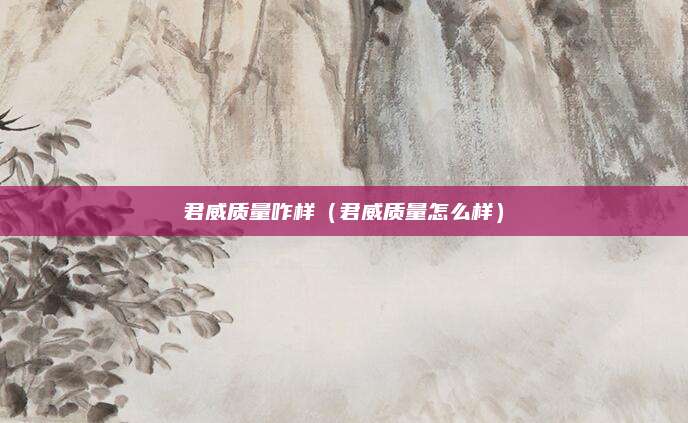 君威质量咋样(君威质量怎么样)