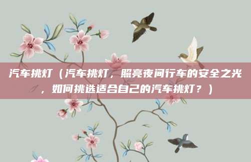 汽车挑灯（汽车挑灯，照亮夜间行车的安全之光，如何挑选适合自己的汽车挑灯？）