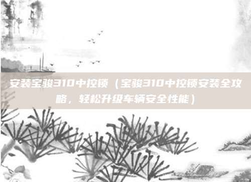 安装宝骏310中控锁（宝骏310中控锁安装全攻略，轻松升级车辆安全性能）