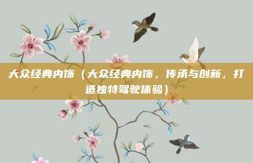 大众经典内饰（大众经典内饰，传承与创新，打造独特驾驶体验）