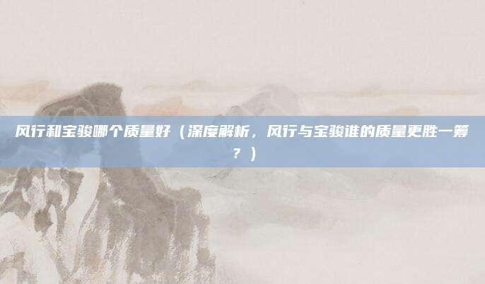 风行和宝骏哪个质量好（深度解析，风行与宝骏谁的质量更胜一筹？）