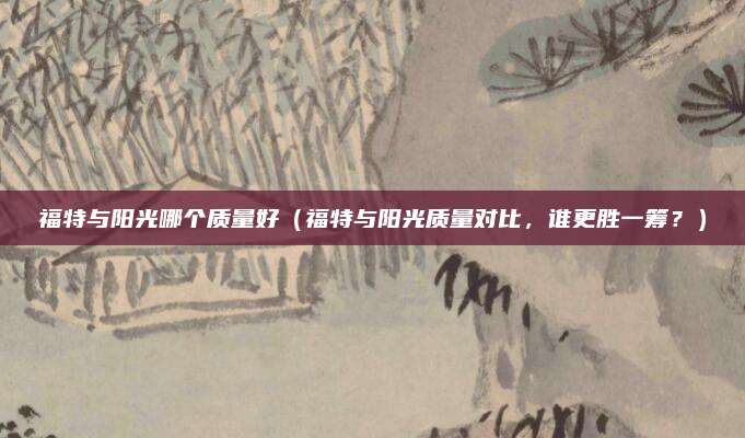 福特与阳光哪个质量好（福特与阳光质量对比，谁更胜一筹？）