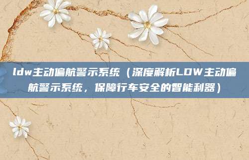 ldw主动偏航警示系统（深度解析LDW主动偏航警示系统，保障行车安全的智能利器）