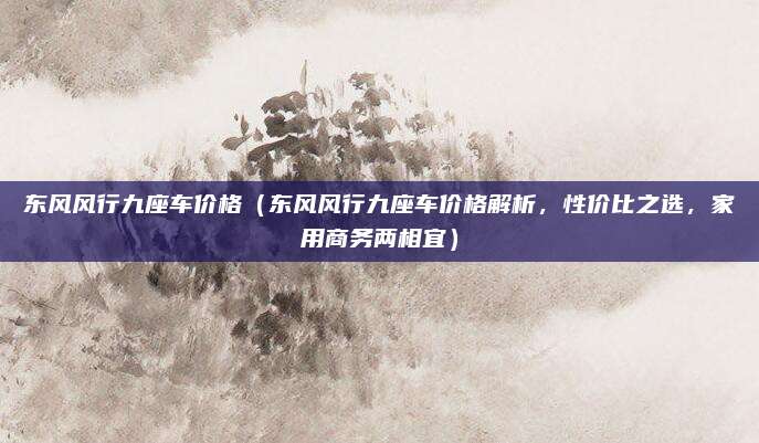 东风风行九座车价格（东风风行九座车价格解析，性价比之选，家用商务两相宜）