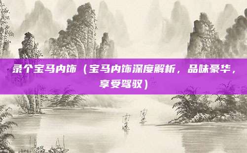 录个宝马内饰（宝马内饰深度解析，品味豪华，享受驾驭）