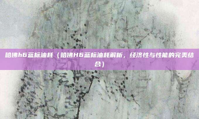哈佛h6蓝标油耗（哈佛H6蓝标油耗解析，经济性与性能的完美结合）