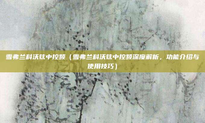 雪弗兰科沃兹中控频（雪弗兰科沃兹中控频深度解析，功能介绍与使用技巧）