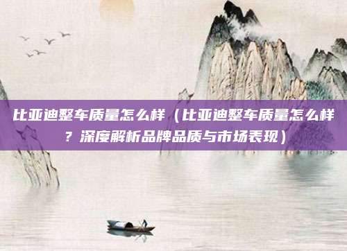 比亚迪整车质量怎么样（比亚迪整车质量怎么样？深度解析品牌品质与市场表现）