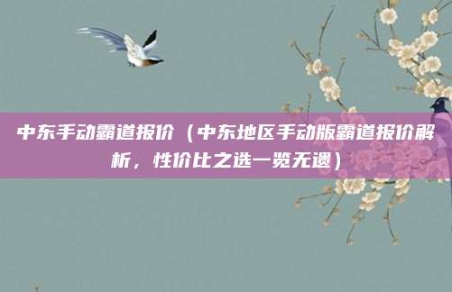 中东手动霸道报价（中东地区手动版霸道报价解析，性价比之选一览无遗）