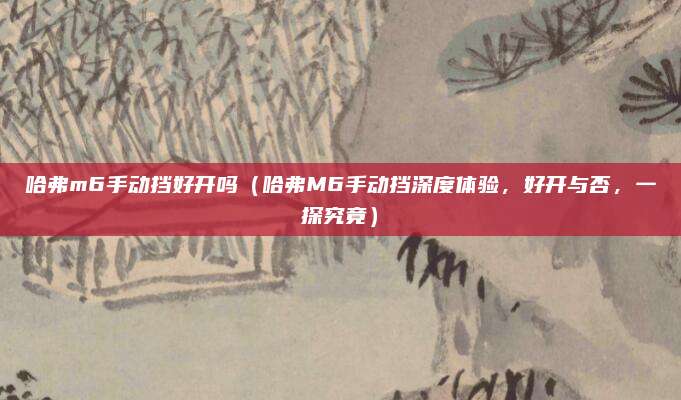 哈弗m6手动挡好开吗（哈弗M6手动挡深度体验，好开与否，一探究竟）