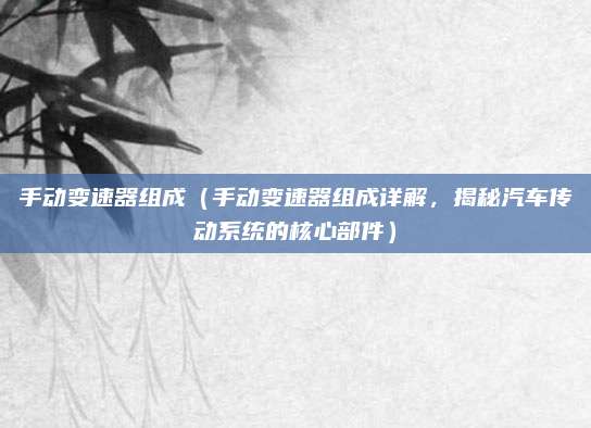 手动变速器组成（手动变速器组成详解，揭秘汽车传动系统的核心部件）