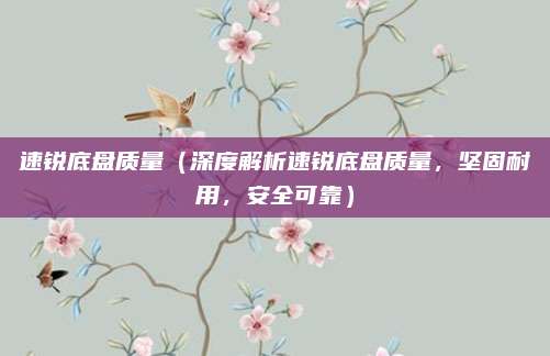 速锐底盘质量（深度解析速锐底盘质量，坚固耐用，安全可靠）