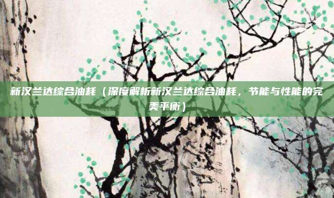 新汉兰达综合油耗（深度解析新汉兰达综合油耗，节能与性能的完美平衡）