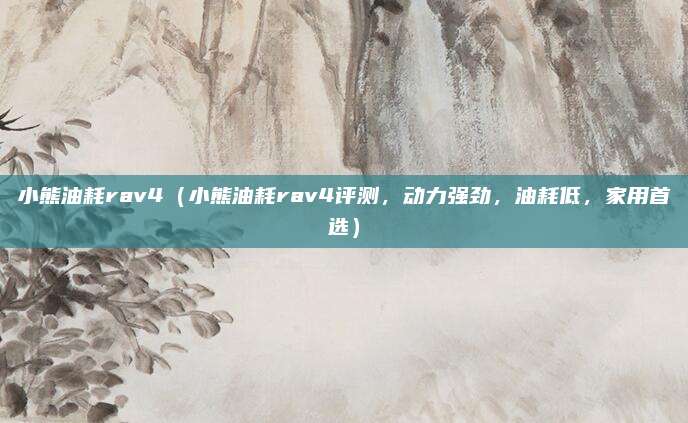 小熊油耗rav4（小熊油耗rav4评测，动力强劲，油耗低，家用首选）
