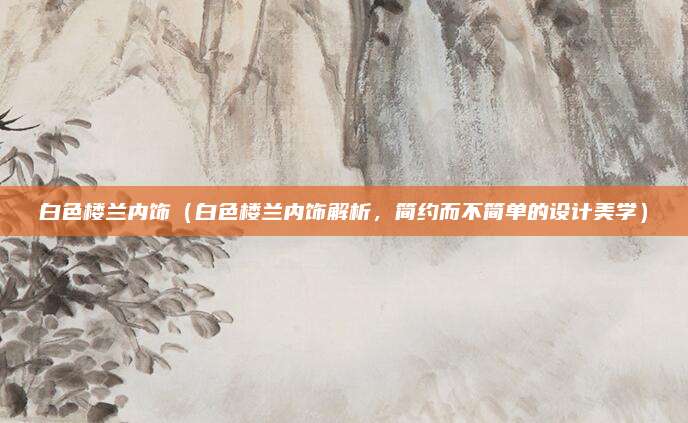 白色楼兰内饰（白色楼兰内饰解析，简约而不简单的设计美学）
