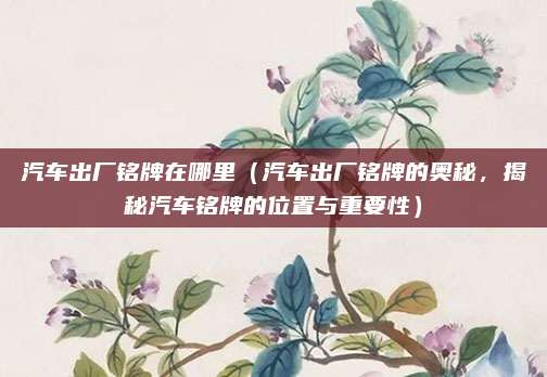 汽车出厂铭牌在哪里（汽车出厂铭牌的奥秘，揭秘汽车铭牌的位置与重要性）