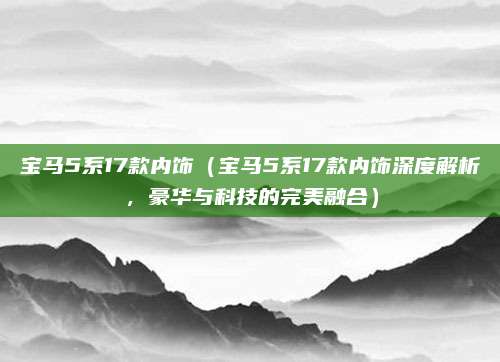宝马5系17款内饰（宝马5系17款内饰深度解析，豪华与科技的完美融合）