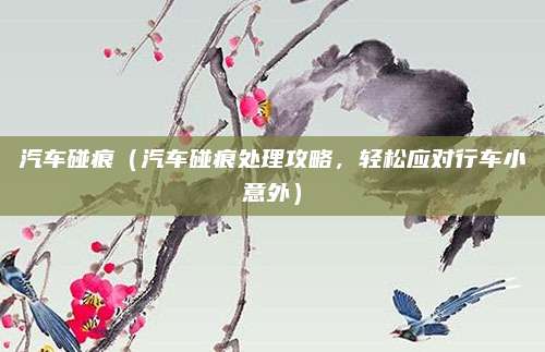 汽车碰痕（汽车碰痕处理攻略，轻松应对行车小意外）