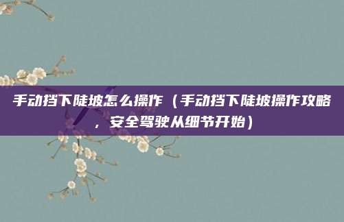 手动挡下陡坡怎么操作（手动挡下陡坡操作攻略，安全驾驶从细节开始）