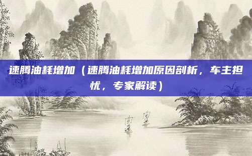 速腾油耗增加（速腾油耗增加原因剖析，车主担忧，专家解读）