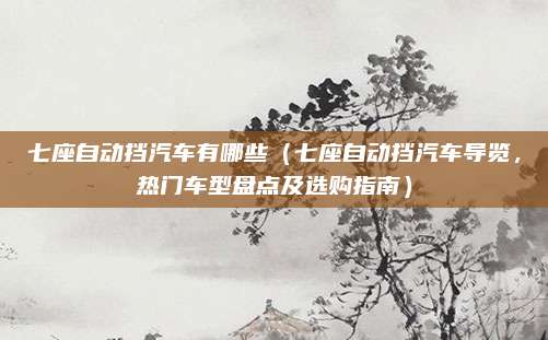 七座自动挡汽车有哪些（七座自动挡汽车导览，热门车型盘点及选购指南）