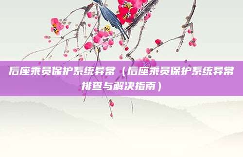 后座乘员保护系统异常（后座乘员保护系统异常排查与解决指南）