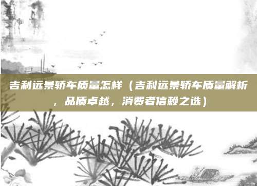吉利远景轿车质量怎样（吉利远景轿车质量解析，品质卓越，消费者信赖之选）
