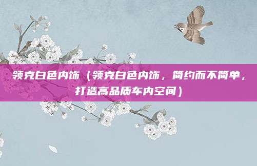 领克白色内饰（领克白色内饰，简约而不简单，打造高品质车内空间）