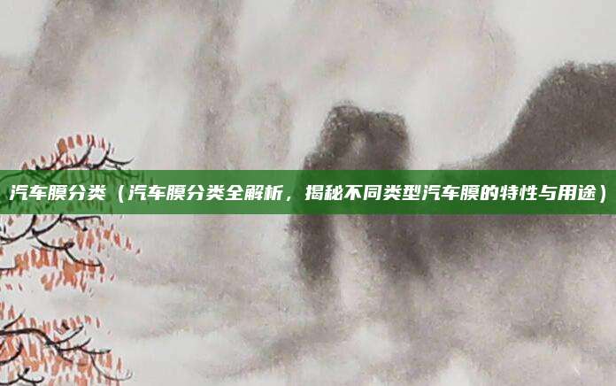 汽车膜分类（汽车膜分类全解析，揭秘不同类型汽车膜的特性与用途）