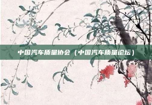 中国汽车质量协会(中国汽车质量论坛)