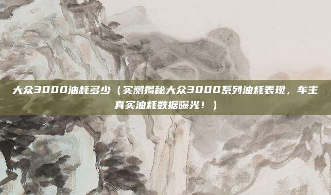 大众3000油耗多少（实测揭秘大众3000系列油耗表现，车主真实油耗数据曝光！）
