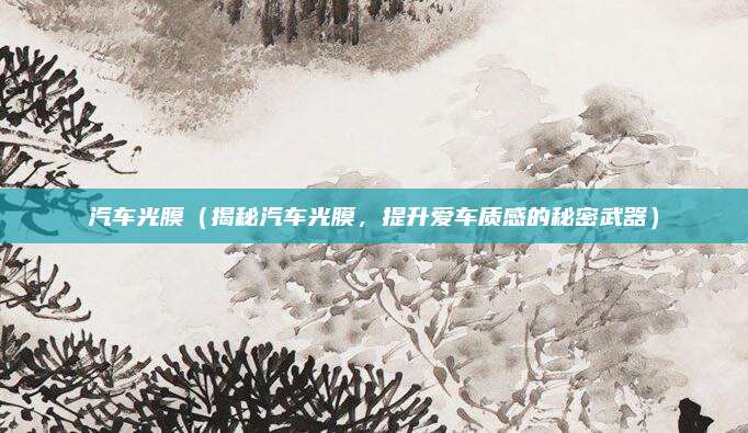 汽车光膜（揭秘汽车光膜，提升爱车质感的秘密武器）