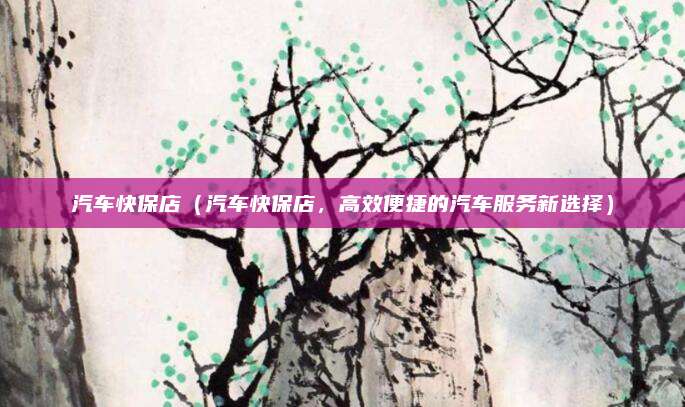 汽车快保店（汽车快保店，高效便捷的汽车服务新选择）