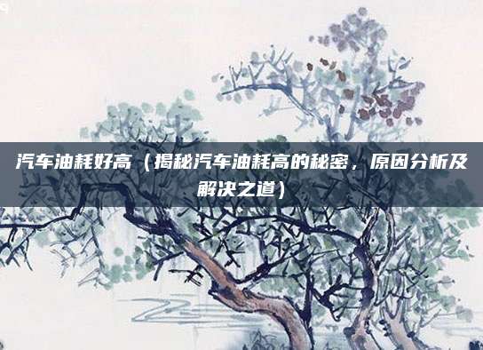 汽车油耗好高（揭秘汽车油耗高的秘密，原因分析及解决之道）