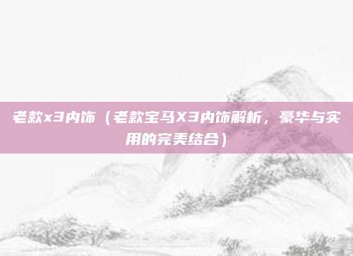 老款x3内饰（老款宝马X3内饰解析，豪华与实用的完美结合）