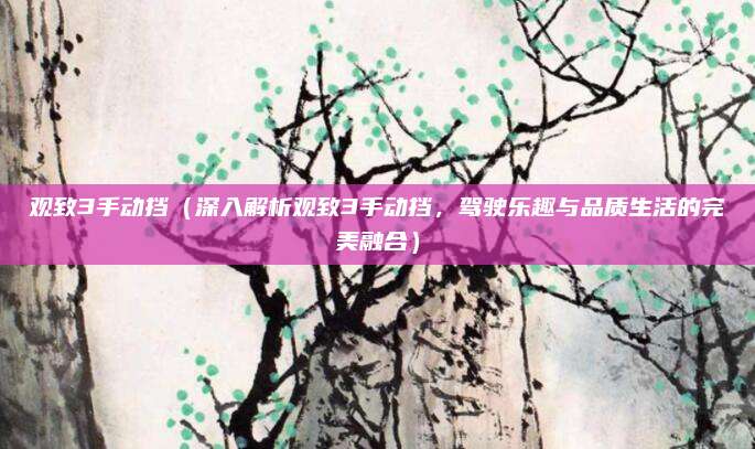 观致3手动挡（深入解析观致3手动挡，驾驶乐趣与品质生活的完美融合）
